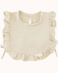 Ali+Oli Muslin Cotton Ruffle Baby Bib (Ivory) - Minnie Little Things