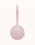 Pink pacifier holder case by Ali+Oli with a textured surface for grip