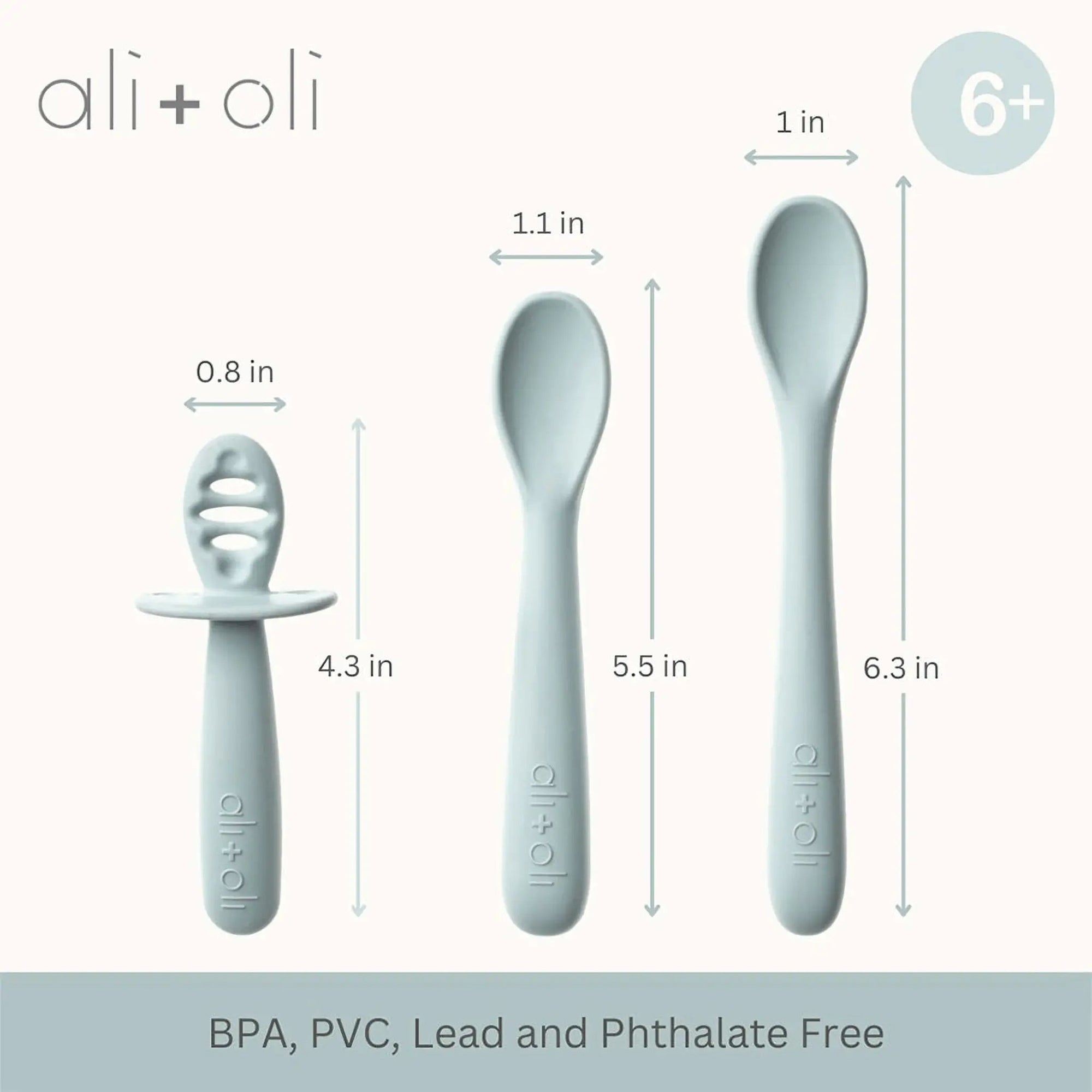 Ali+Oli (3 - Pc) Multi Stage Spoon Set (Blue) 6m+ - Minnie Little Things