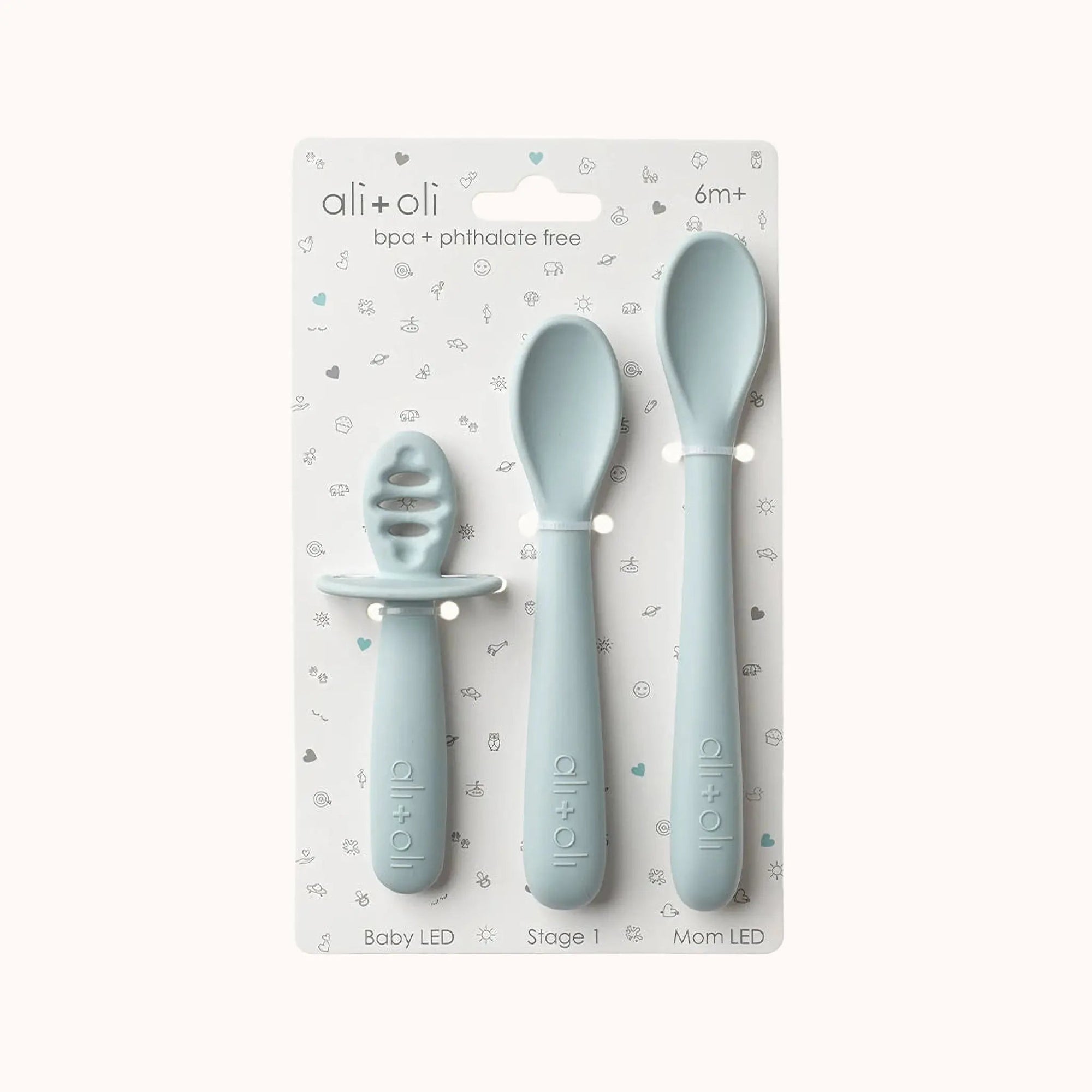 Ali+Oli (3 - Pc) Multi Stage Spoon Set (Blue) 6m+ - Minnie Little Things