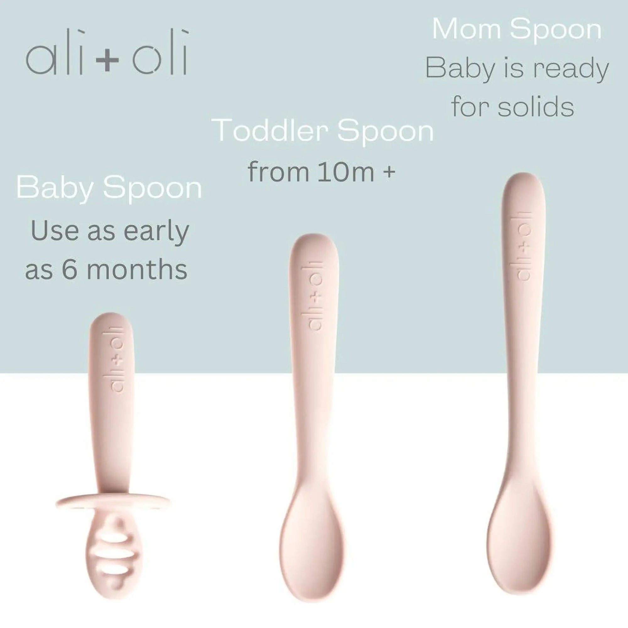 Ali+Oli (3 - pc) Multi Stage Spoon Set for Baby (Blush) 6m+ - Minnie Little Things