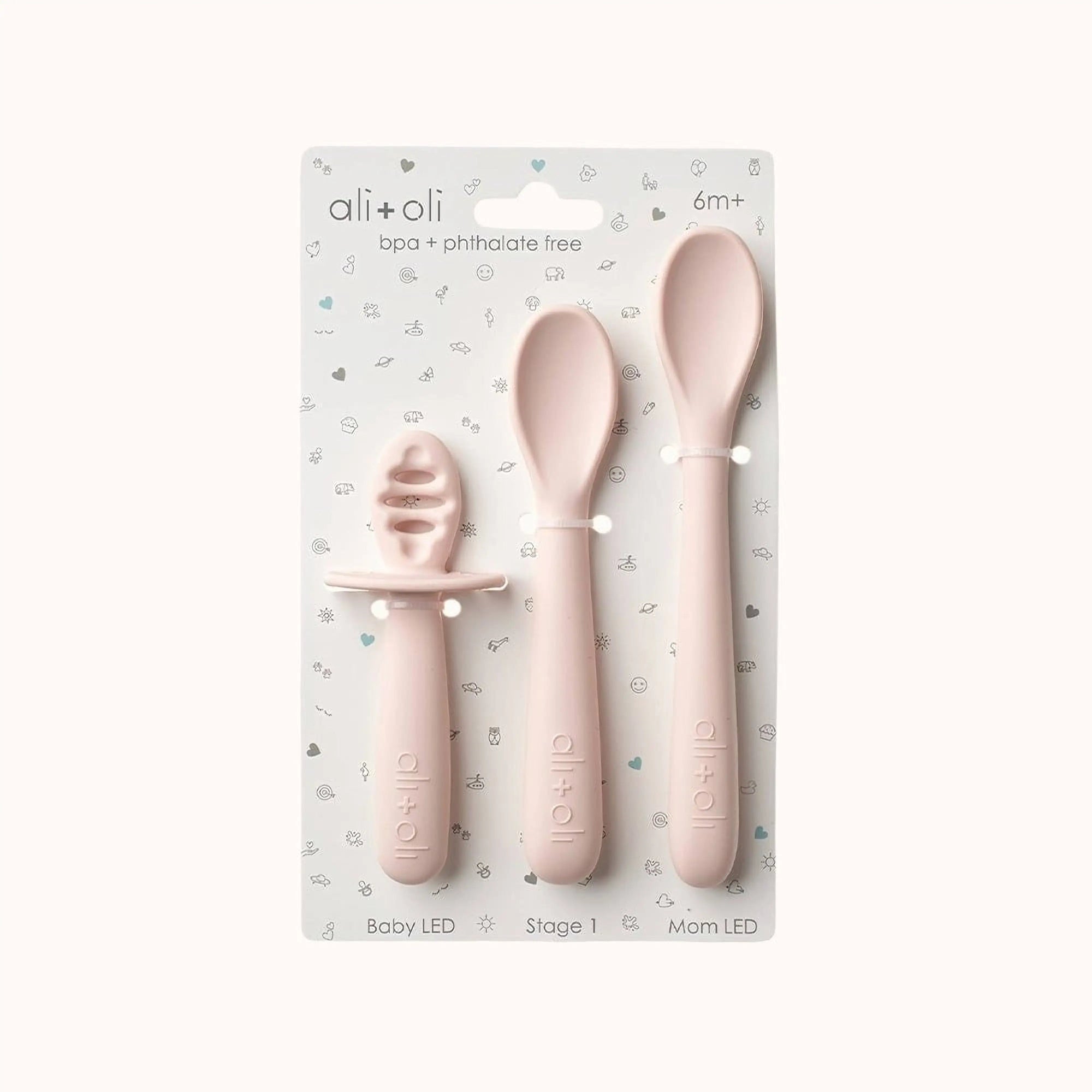 Ali+Oli (3 - pc) Multi Stage Spoon Set for Baby (Blush) 6m+ - Minnie Little Things