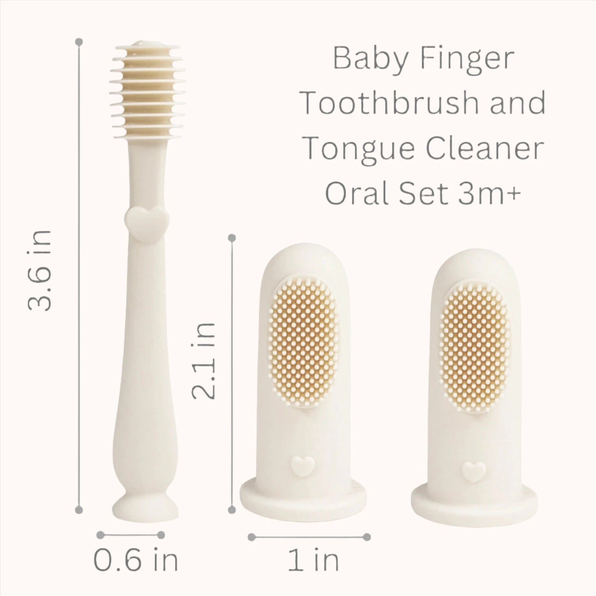 Close-up of the Ali+Oli Baby Finger Toothbrush and Tongue Cleaner set