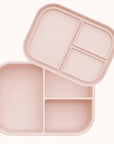 Four-compartment silicone bento box in blush color