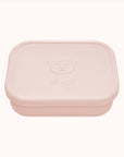 Silicone lunch box with embossed bear design in blush shade