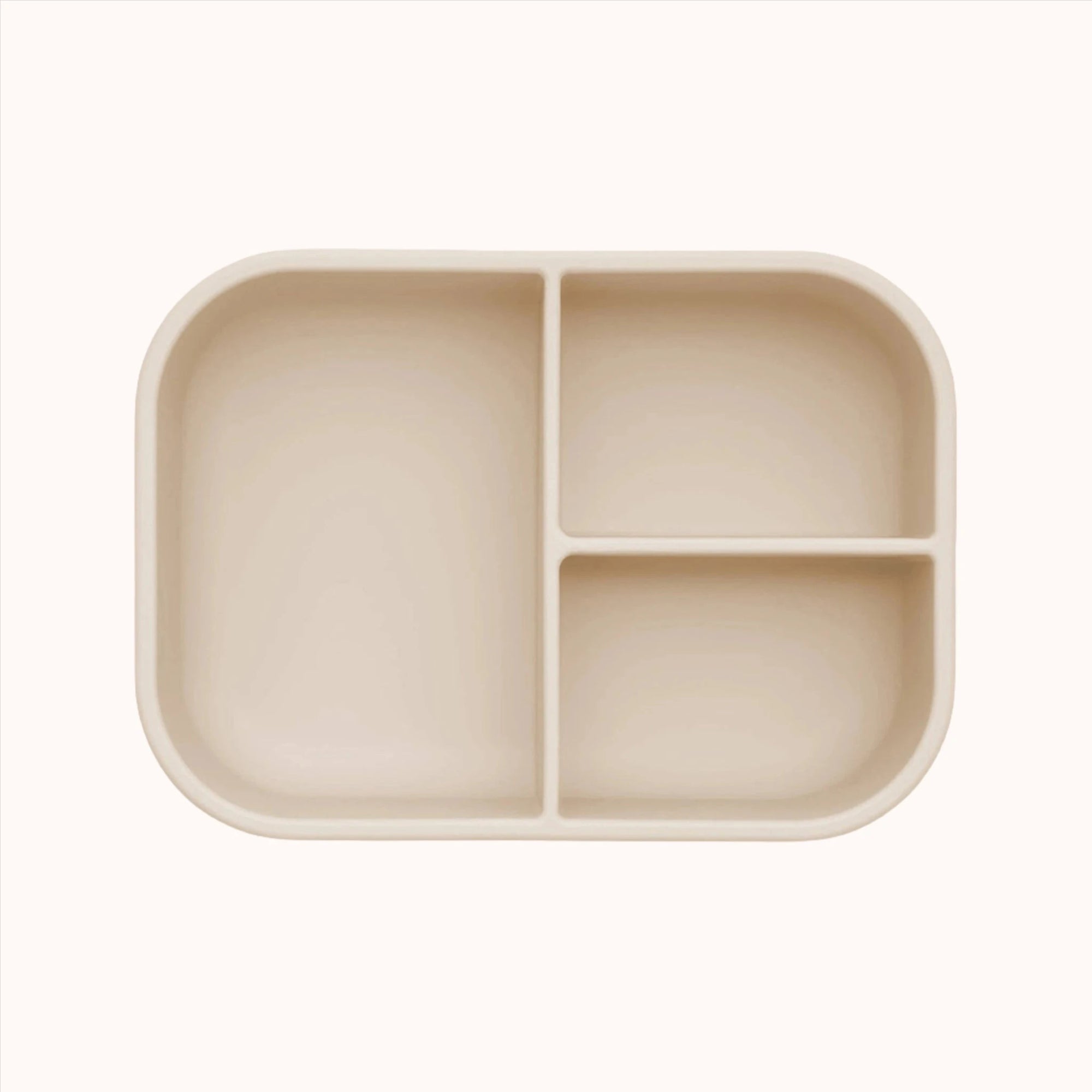 Four-compartment beige silicone tray from Ali+Oli Bento collection