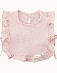 Ali+Oli Muslin Cotton Ruffle Baby Girl Bib (Pink) - Minnie Little Things