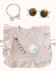 Ali+Oli Muslin Cotton Ruffle Baby Girl Bib (Pink) - Minnie Little Things