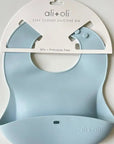 Ali+Oli Silicone Baby Bib - Roll Up & Stay Closed Design - Minnie Little Things