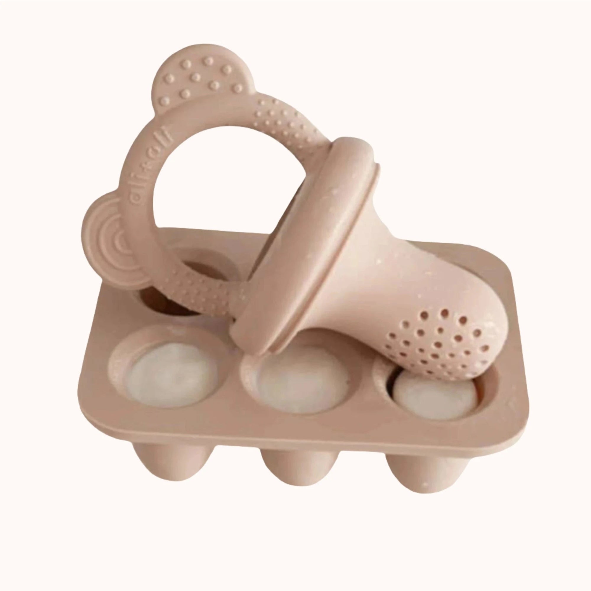 Food & Fruit Pacifier Feeder & Freezer Tray (Mist - Taupe) 3pc - Minnie Little Things