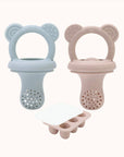 Twin bear-shaped baby pacifiers for feeding