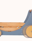 Side view of the Kinderfeets Cargo Walker with wooden wheels