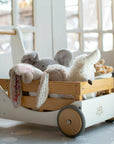 White Kinderfeets Cargo Walker filled with plush toys