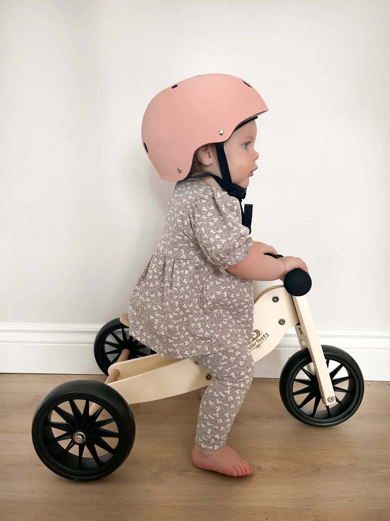 Kinderfeets Tiny Tot 2 - in - 1 Wooden Balance Bike Cream - Minnie Little Things