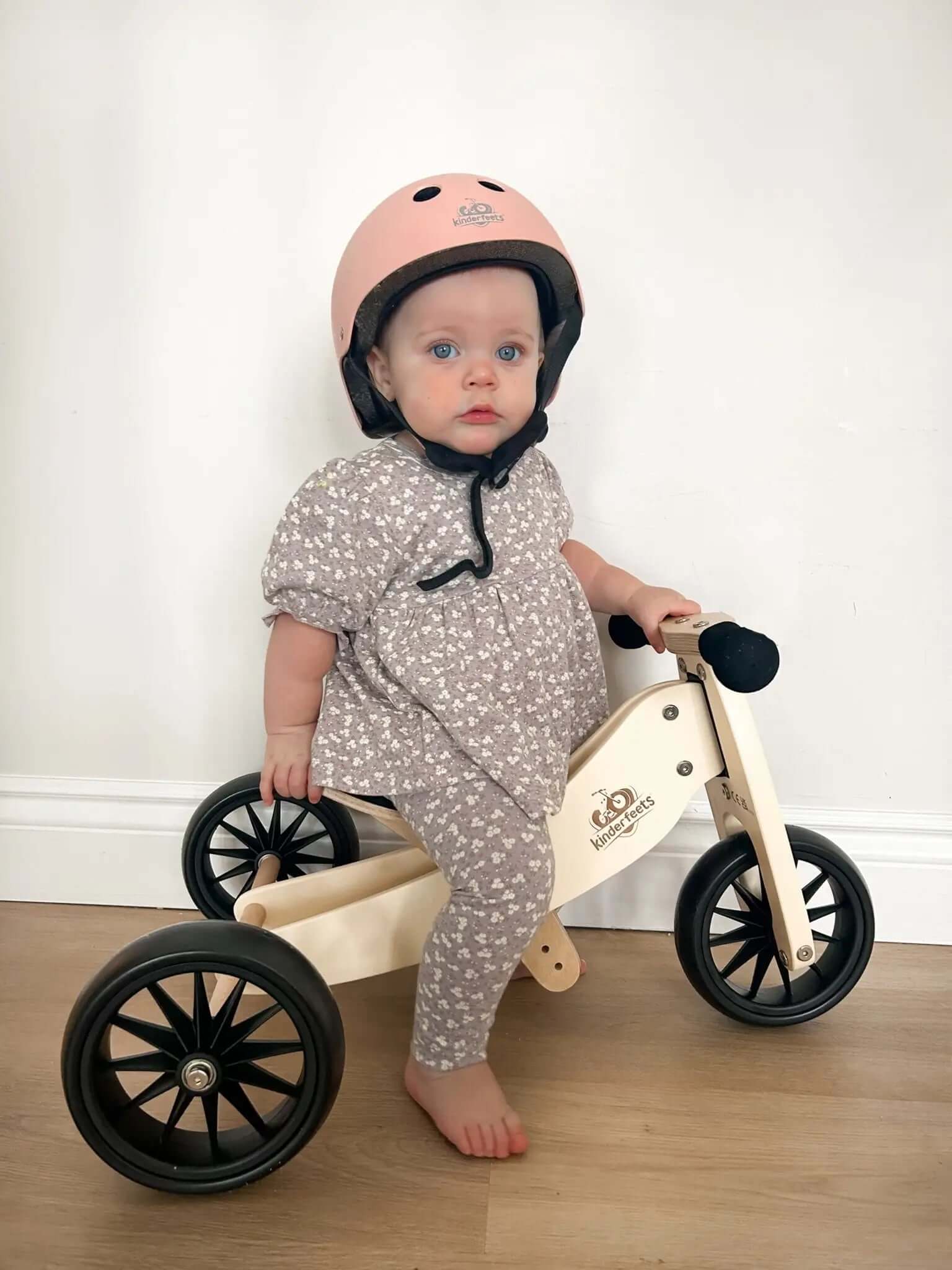 Kinderfeets Tiny Tot 2 - in - 1 Wooden Balance Bike Cream - Minnie Little Things