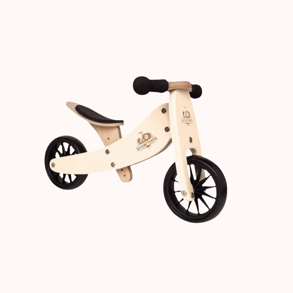 Kinderfeets Tiny Tot 2 - in - 1 Wooden Balance Bike Cream - Minnie Little Things