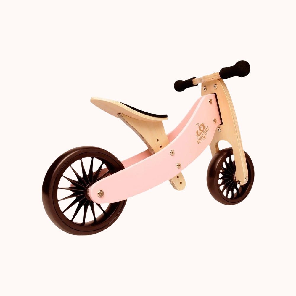 Kinderfeets Tiny Tot Plus, Wooden Balance Bike and Tricycle for Children 18 months +, Adjustable Seat and Puncture Proof Tires - Minnie Little Things