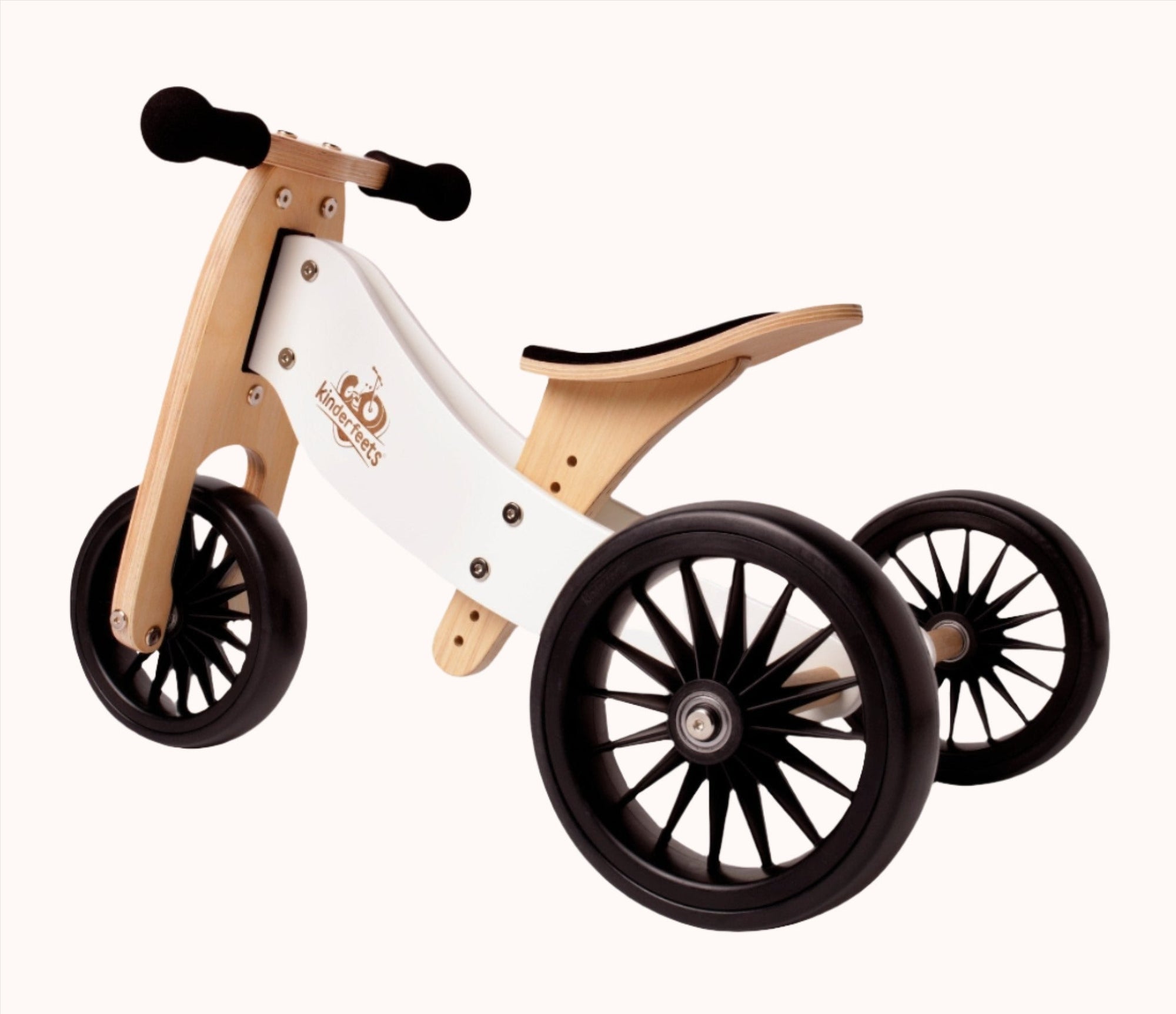 Kinderfeets Tiny Tot Plus, Wooden Balance Bike and Tricycle for Children 18 months +, Adjustable Seat and Puncture Proof Tires - Minnie Little Things