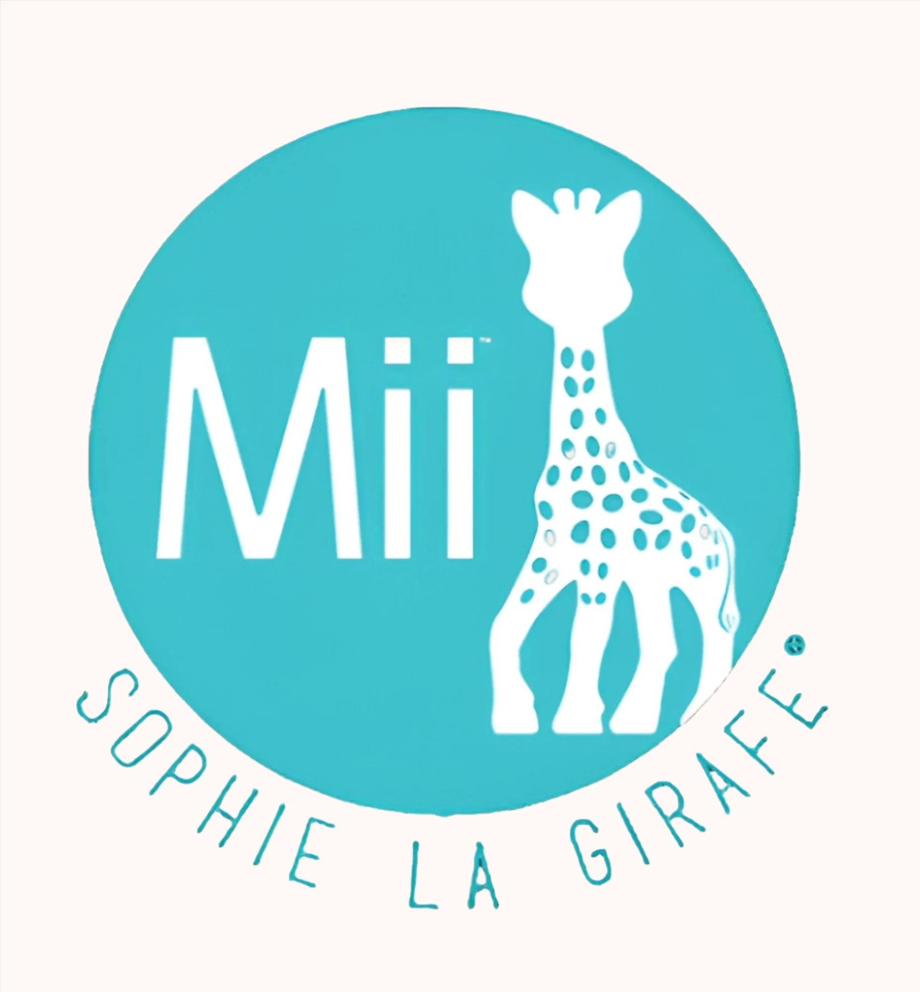 Mii brand logo in blue and white, representing Sophie La Girafe bottle series