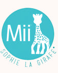 Mii brand logo in blue and white, representing Sophie La Girafe bottle series