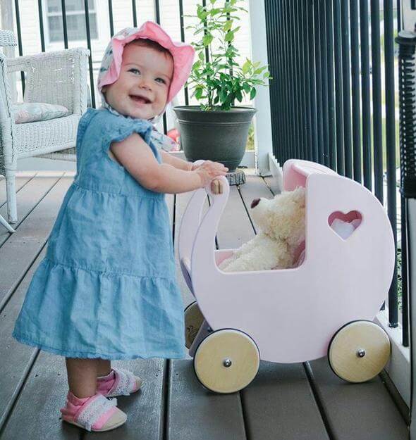 Moover Traditional Doll Stroller (Pram) - Light Pink - Minnie Little Things