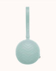 Mint green pacifier holder case with a convenient carrying handle