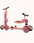 Scoot & Ride Peach Highway Kick 1 scooter with black wheels and handlebars