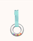 Sophie La Girafe teething ring adorned with multicolored rattle with beads