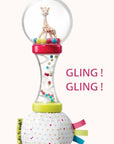 Infant's rattle toy featuring a giraffe design from the Sophie La Girafe series