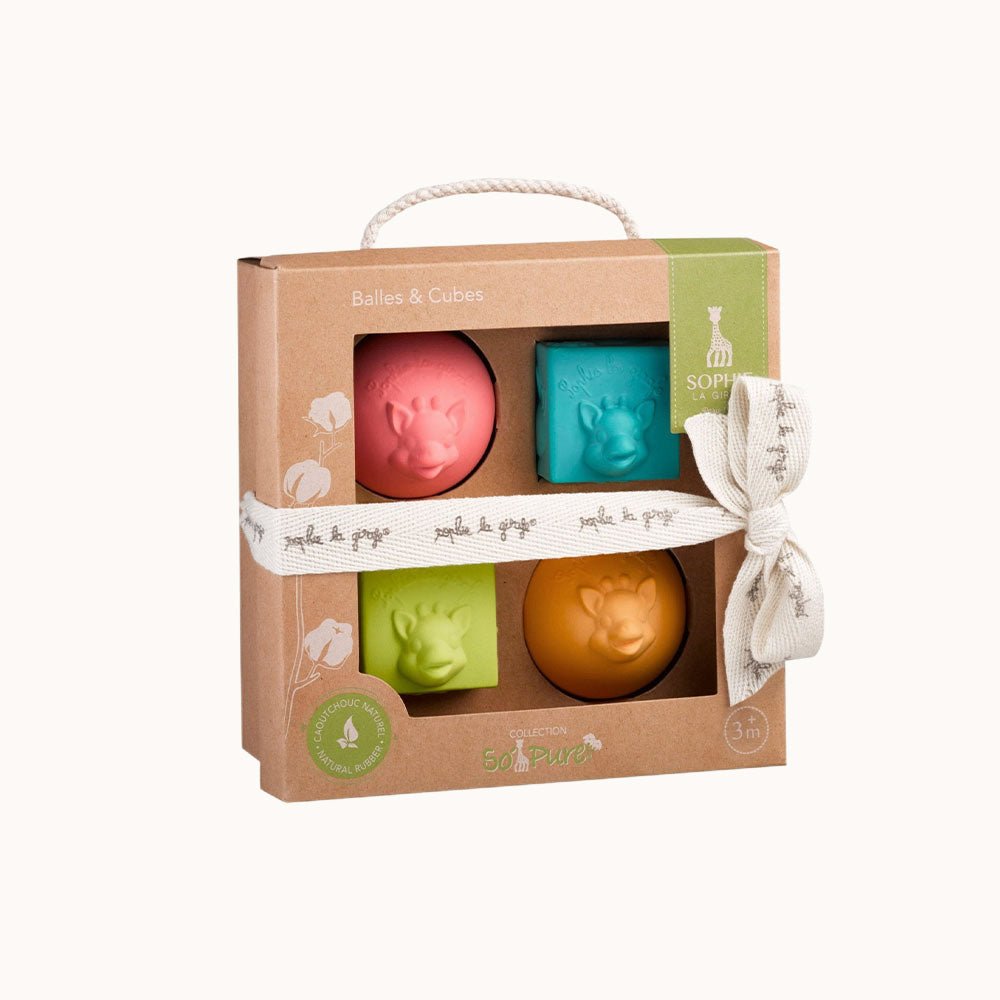 So&#39;Pure Set 2 Balls &amp; 2 Blocks by Sophie la Girafe - Minnie Little Things