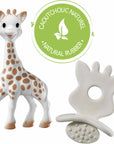 Sophie la girafe chew toy featuring its signature white and brown spots